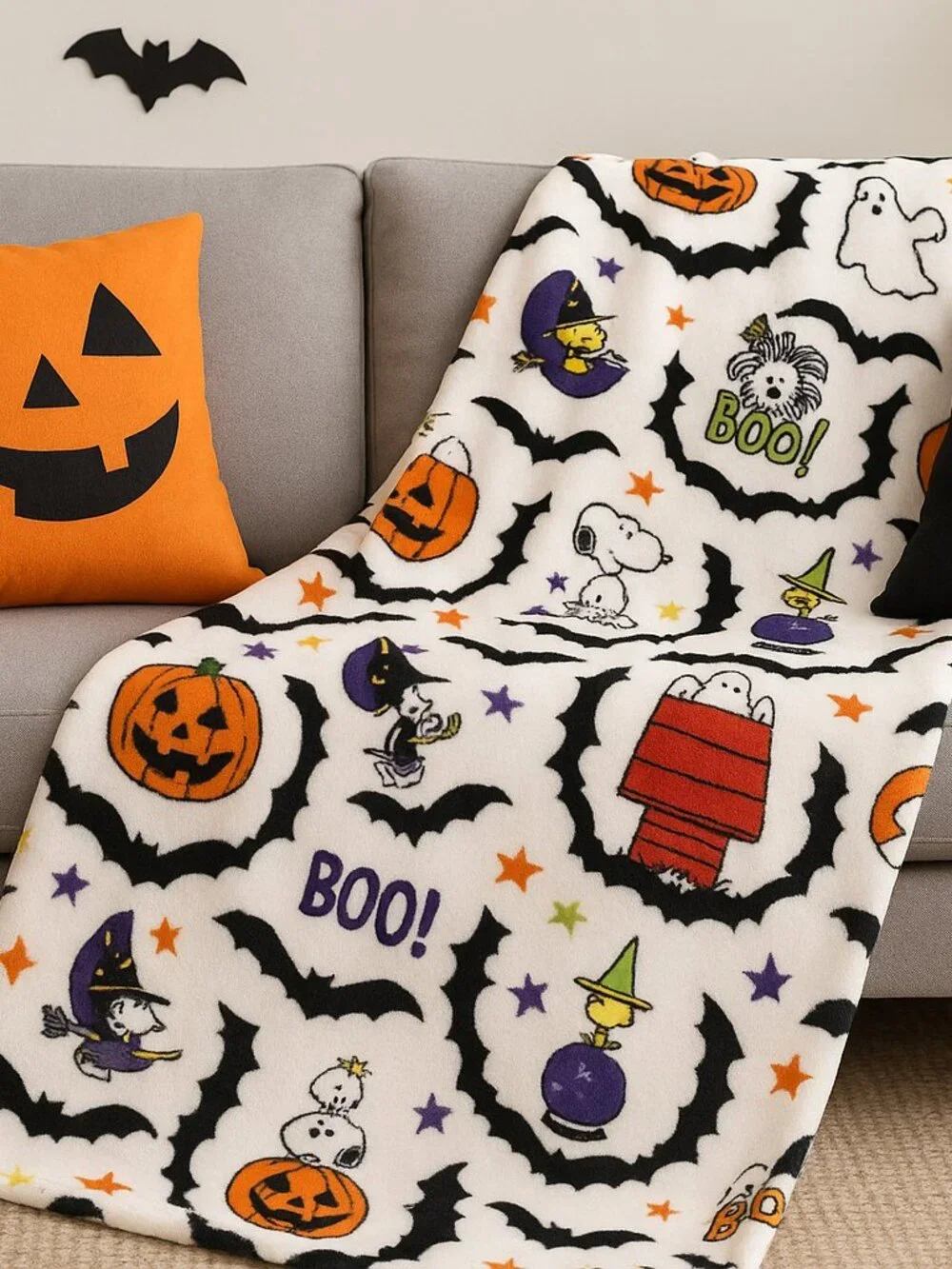 Peanuts Snoopy Halloween Plush Throw Blanket 60x72 Woodstock